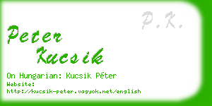 peter kucsik business card